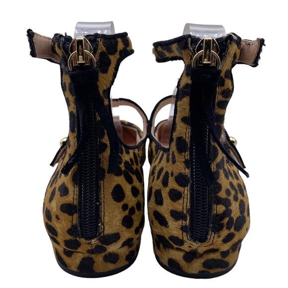 J. Crew Flats Sally Women's Calf Hair Leather Leopard Button Casual Size 7 - Picture 7 of 11